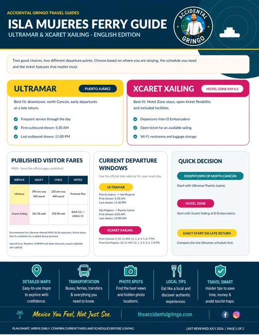 Isla Mujeres Ferry Guide: Ultramar & Xcaret Xailing